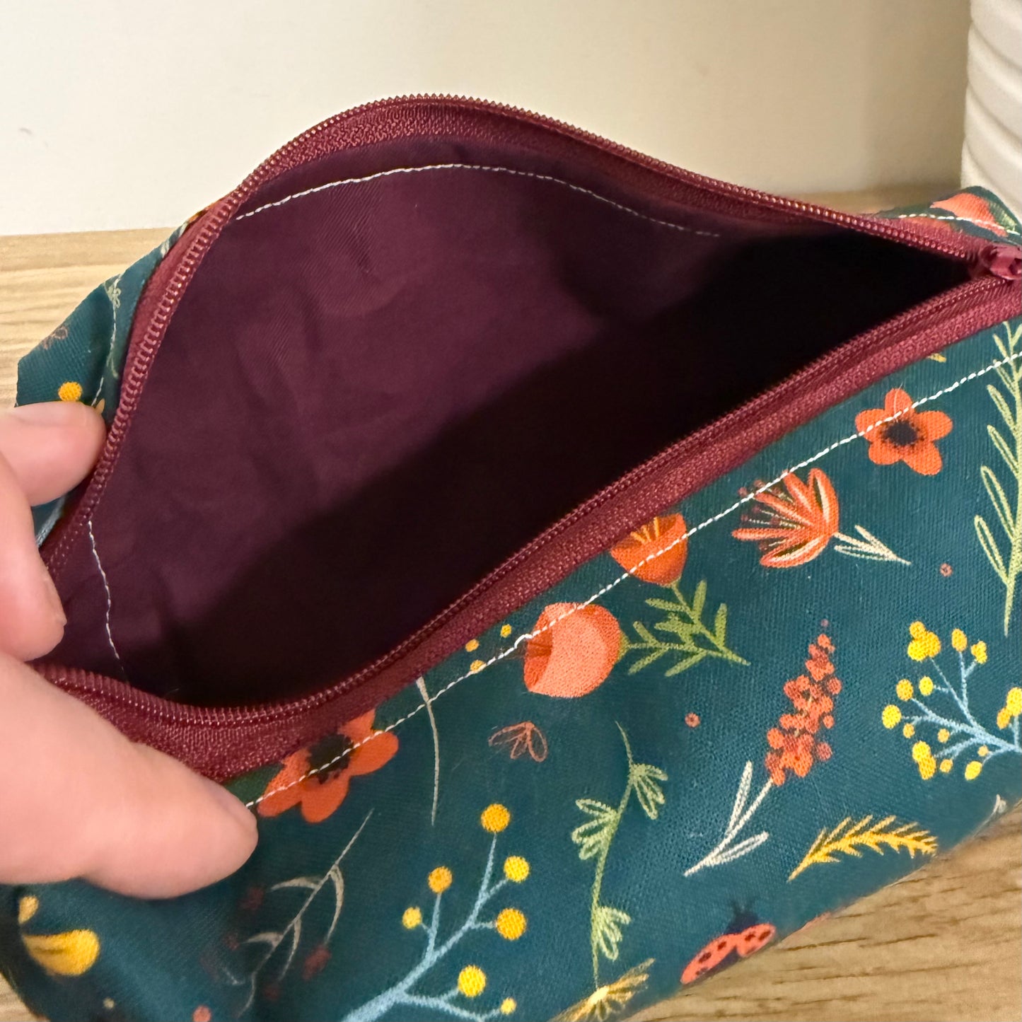 Dark Floral Pencil Case