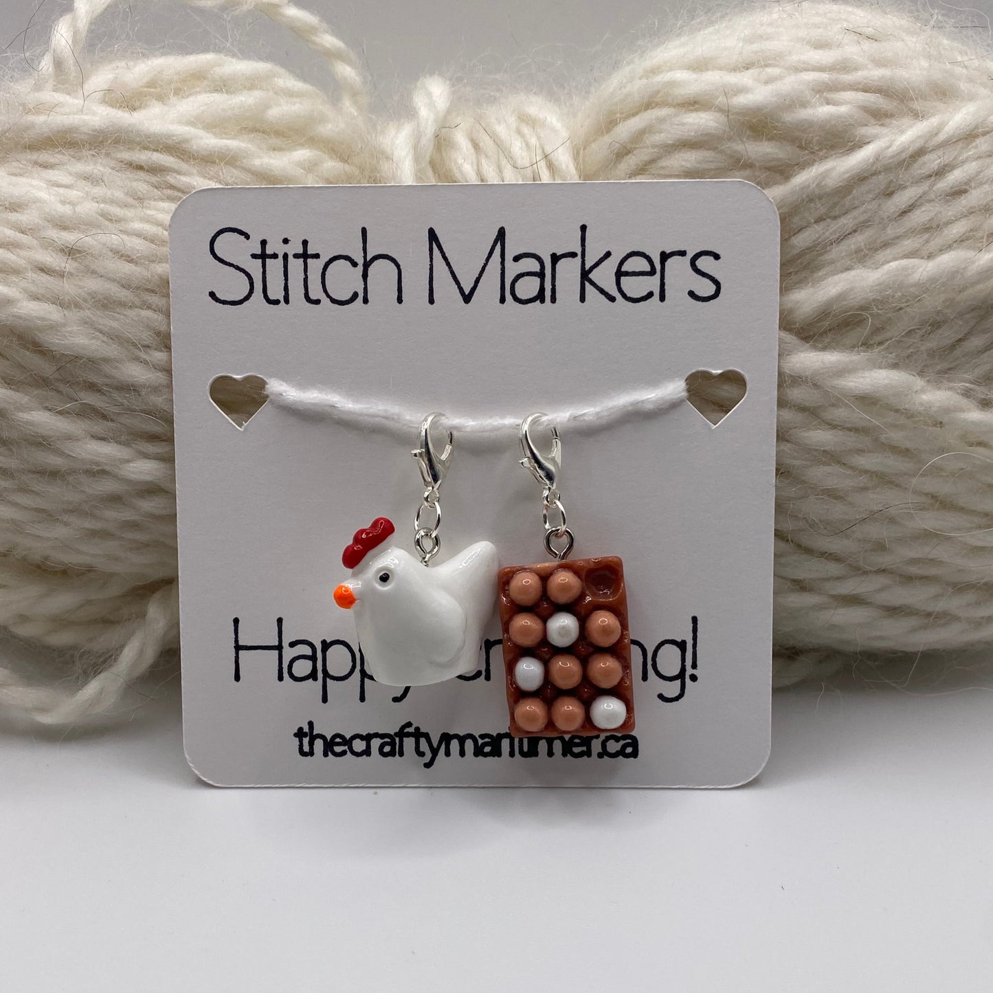 Chicken and Egg Stitch Marker set of 2