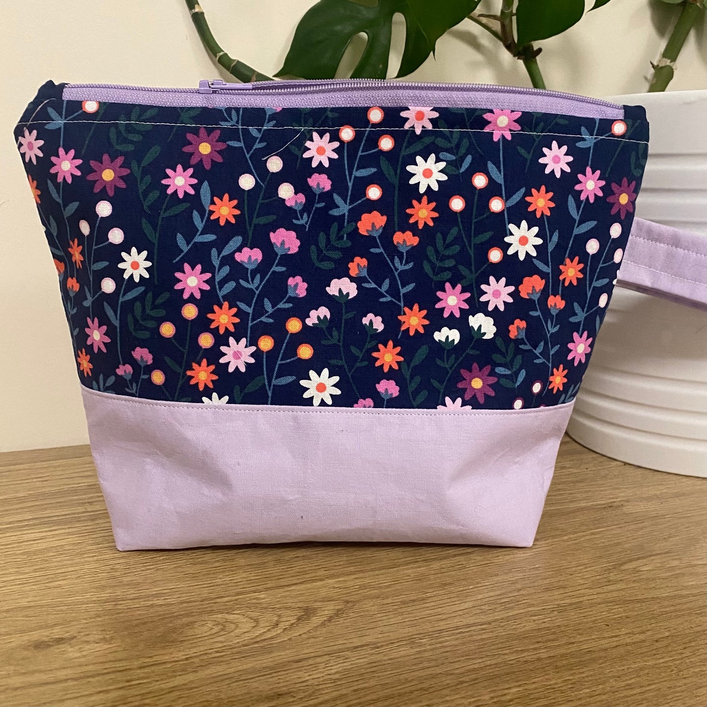 Navy Floral Maker's Bag