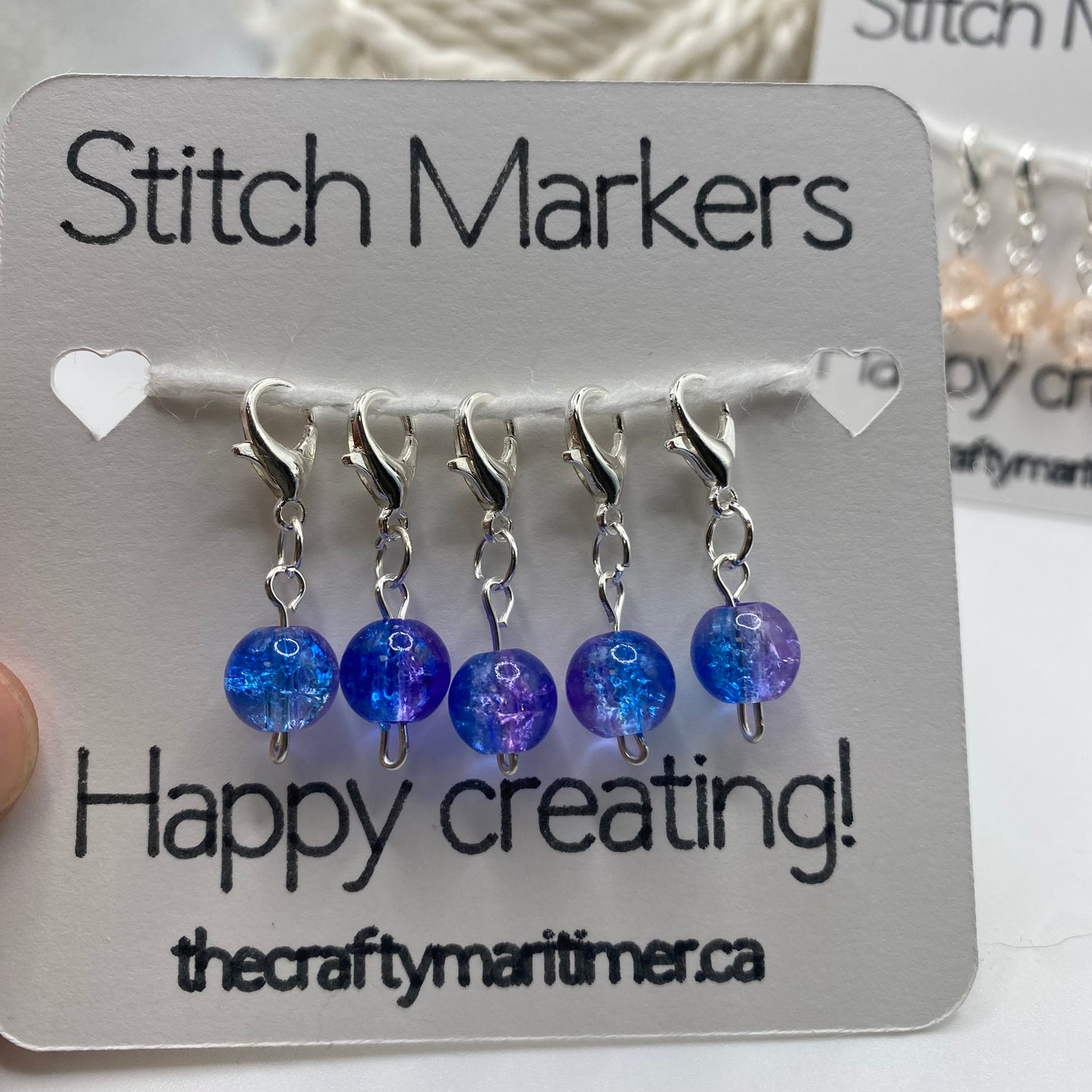 Glass Bead Stitch Markers set of 5