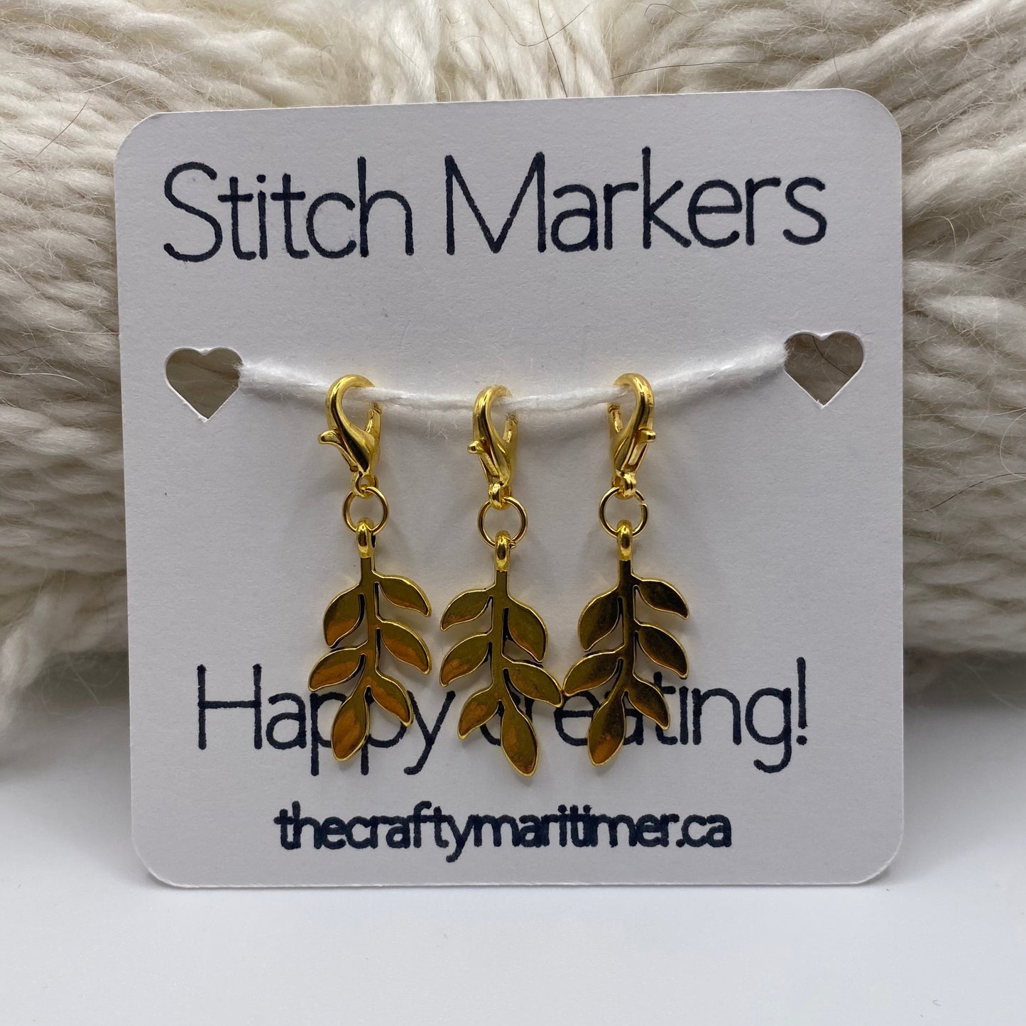 Golden Leaf Stitch Marker set of 3