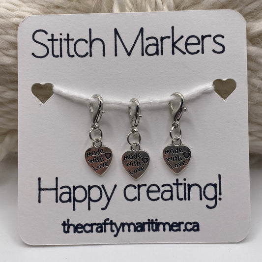 Made With Love Stitch Markers set of 3