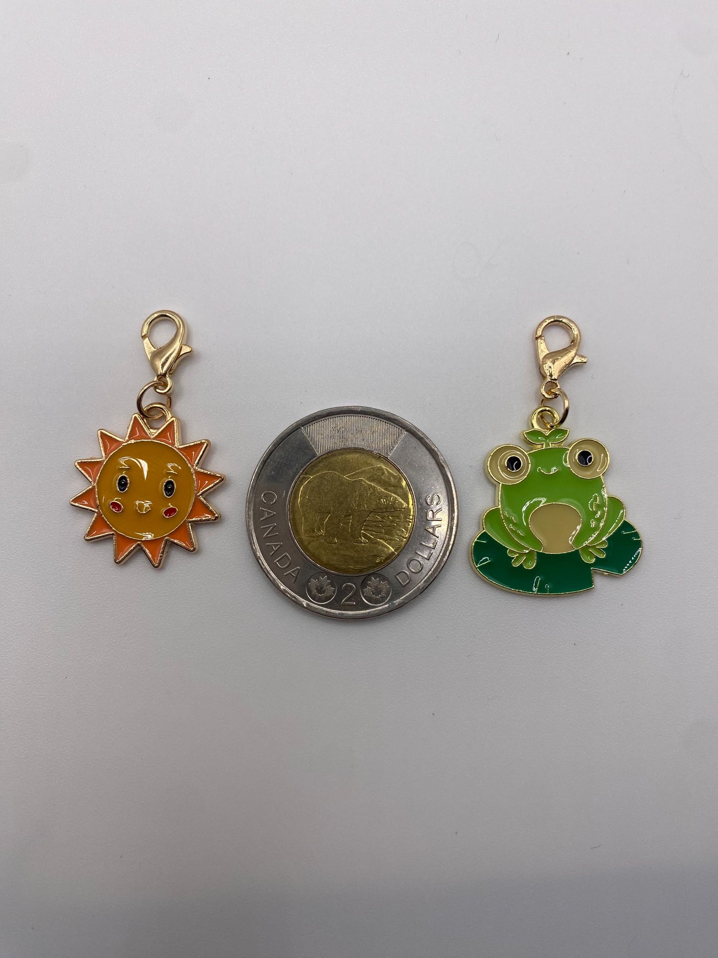Sun and Frog Stitch Marker set of 3