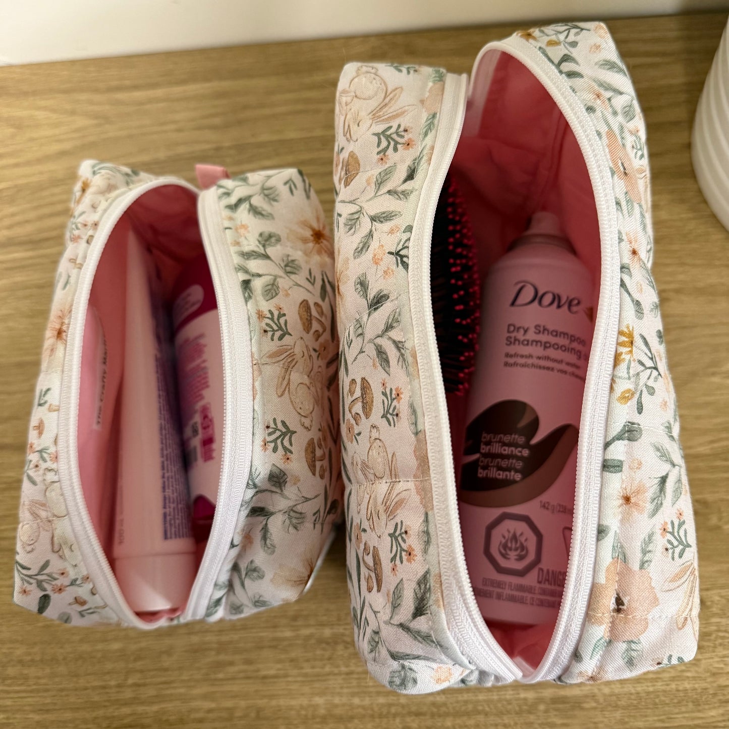 Quilted Spring Bunny Toiletry Bag