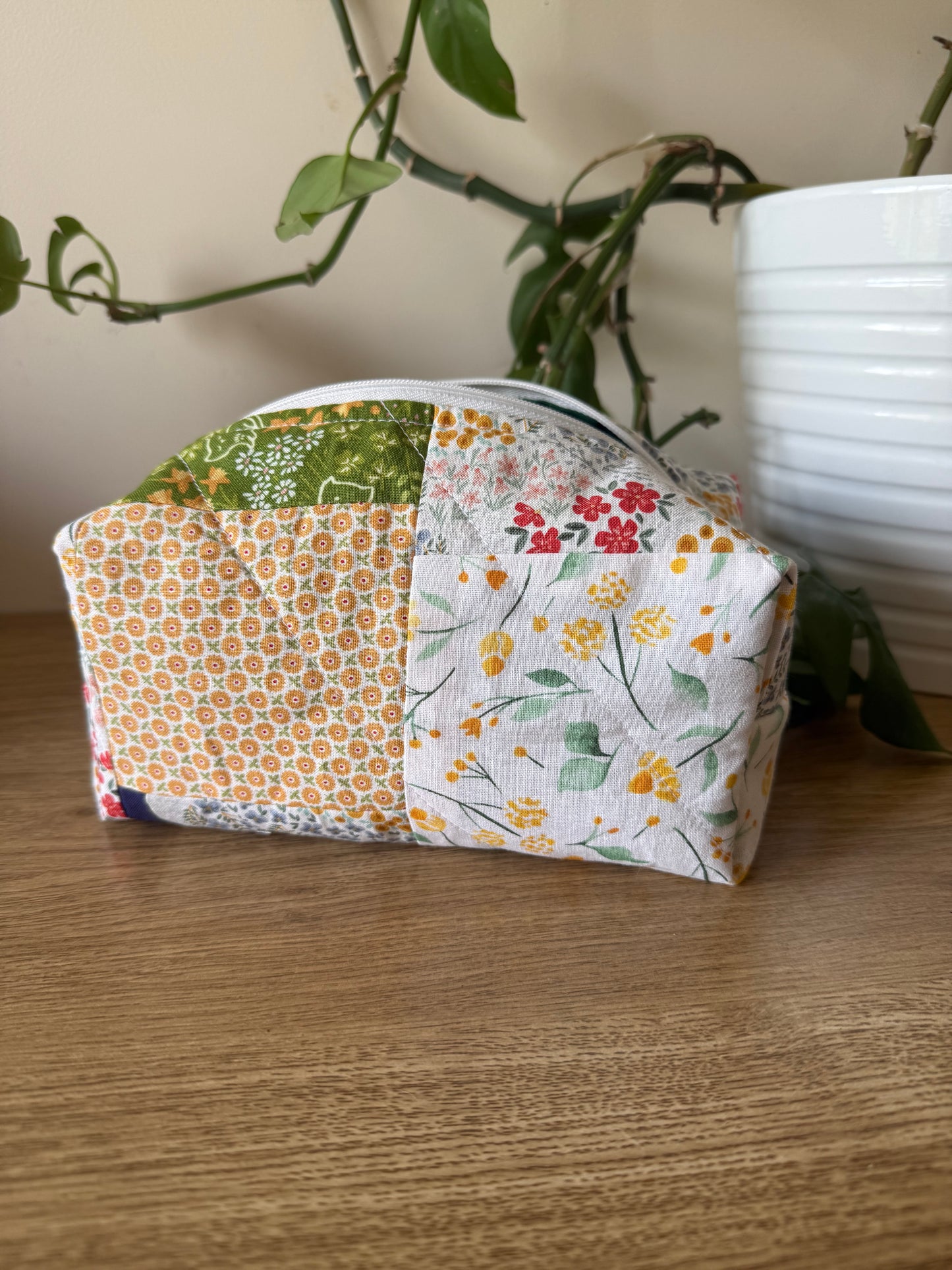 One of a Kind Green Quilted Toiletry Bag