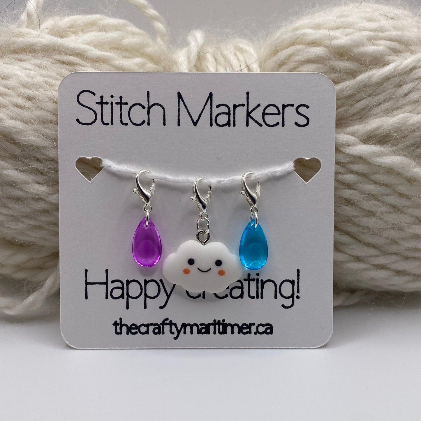 Happy Rainy Day Stitch Marker set of 3