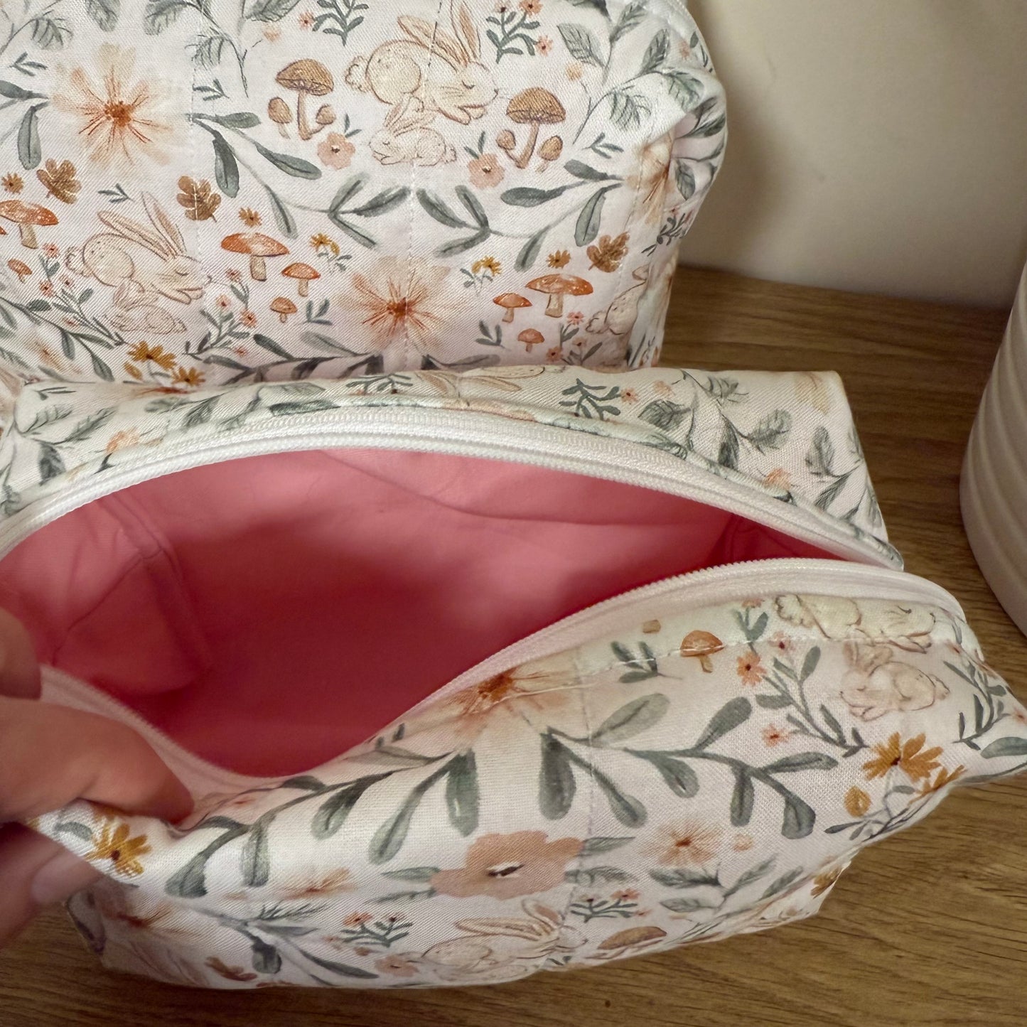 Quilted Spring Bunny Toiletry Bag
