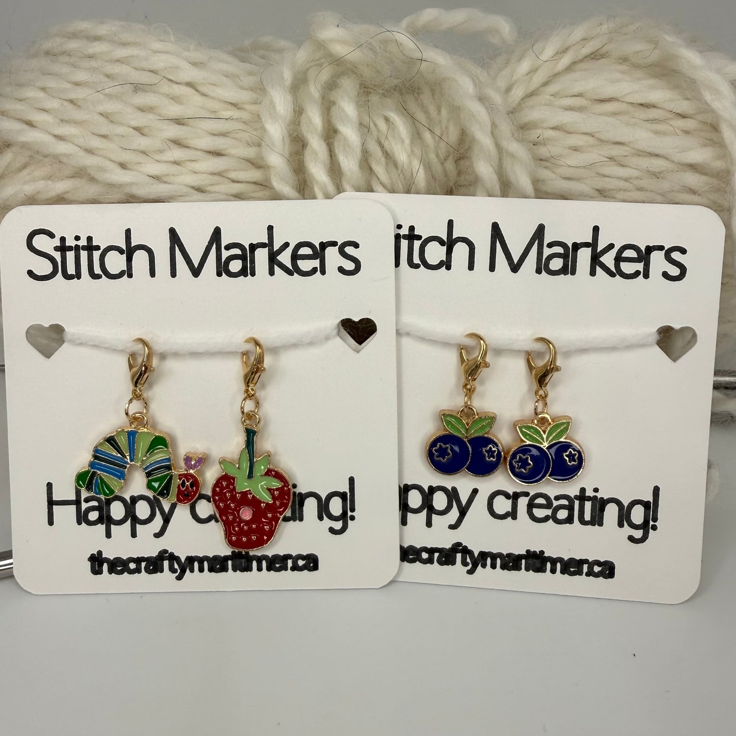 Summer Berry Stitch Markers/Progress Keepers  Set of 2