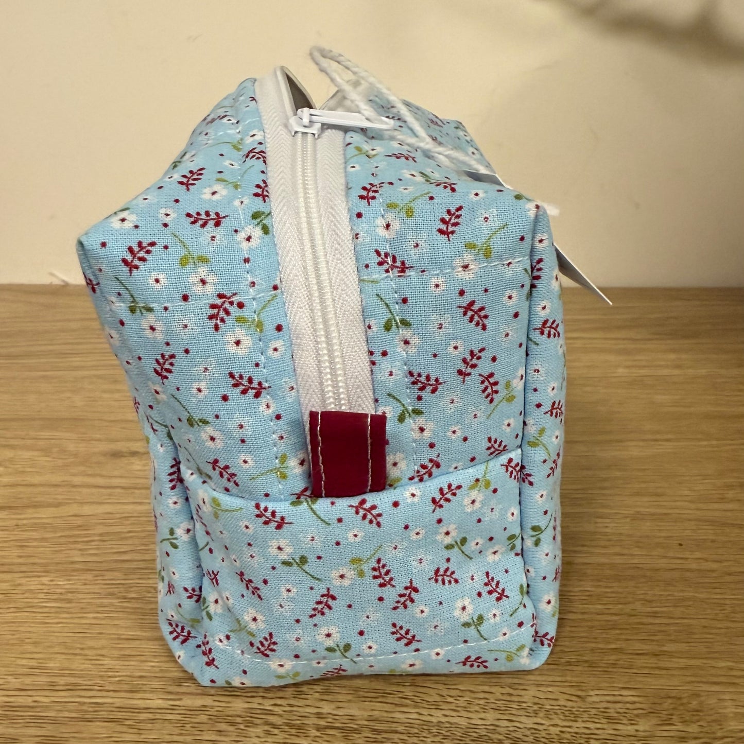 Quilted Blue Floral Toiletry Bag
