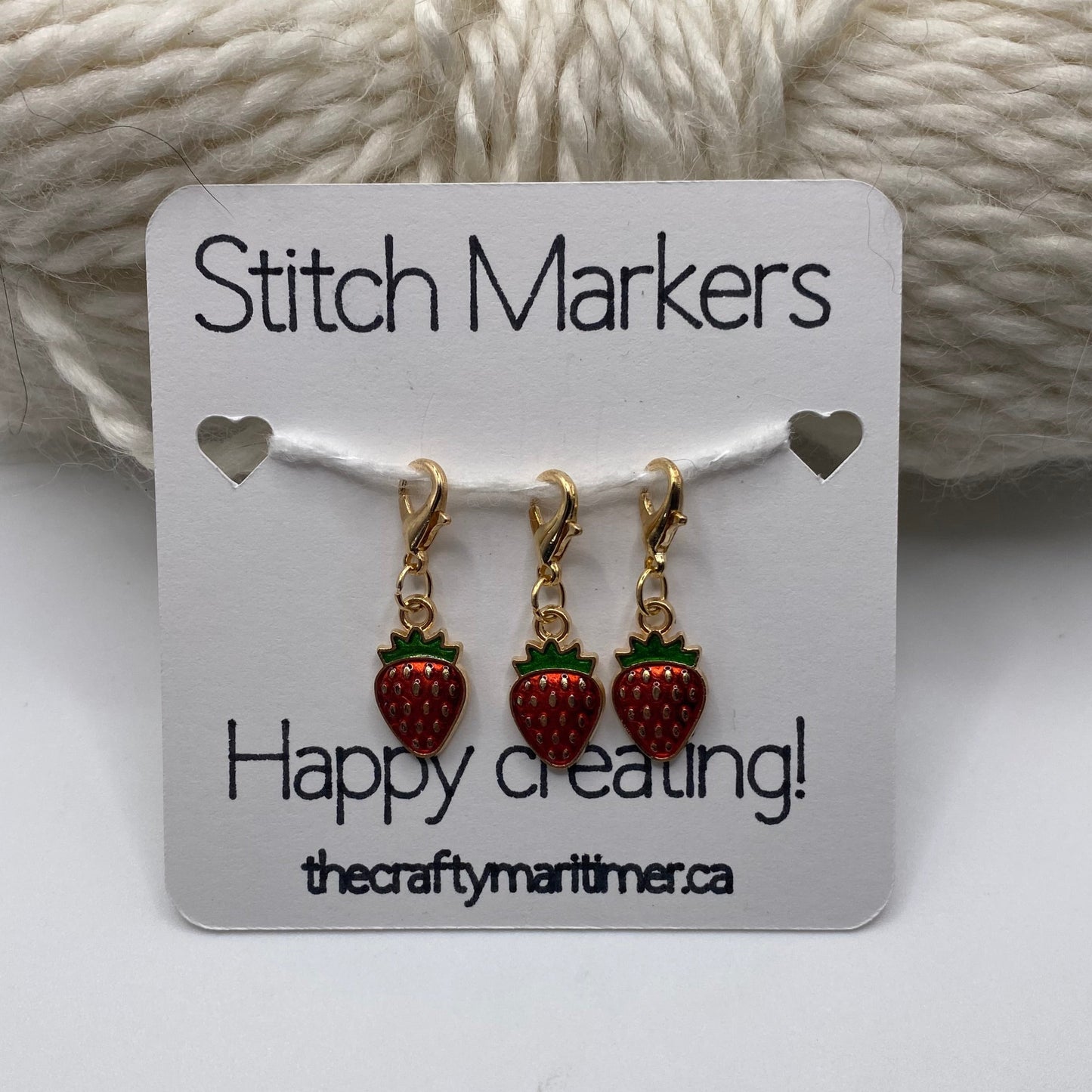 Strawberry Stitch Marker set of 3