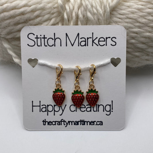 Strawberry Stitch Marker set of 3