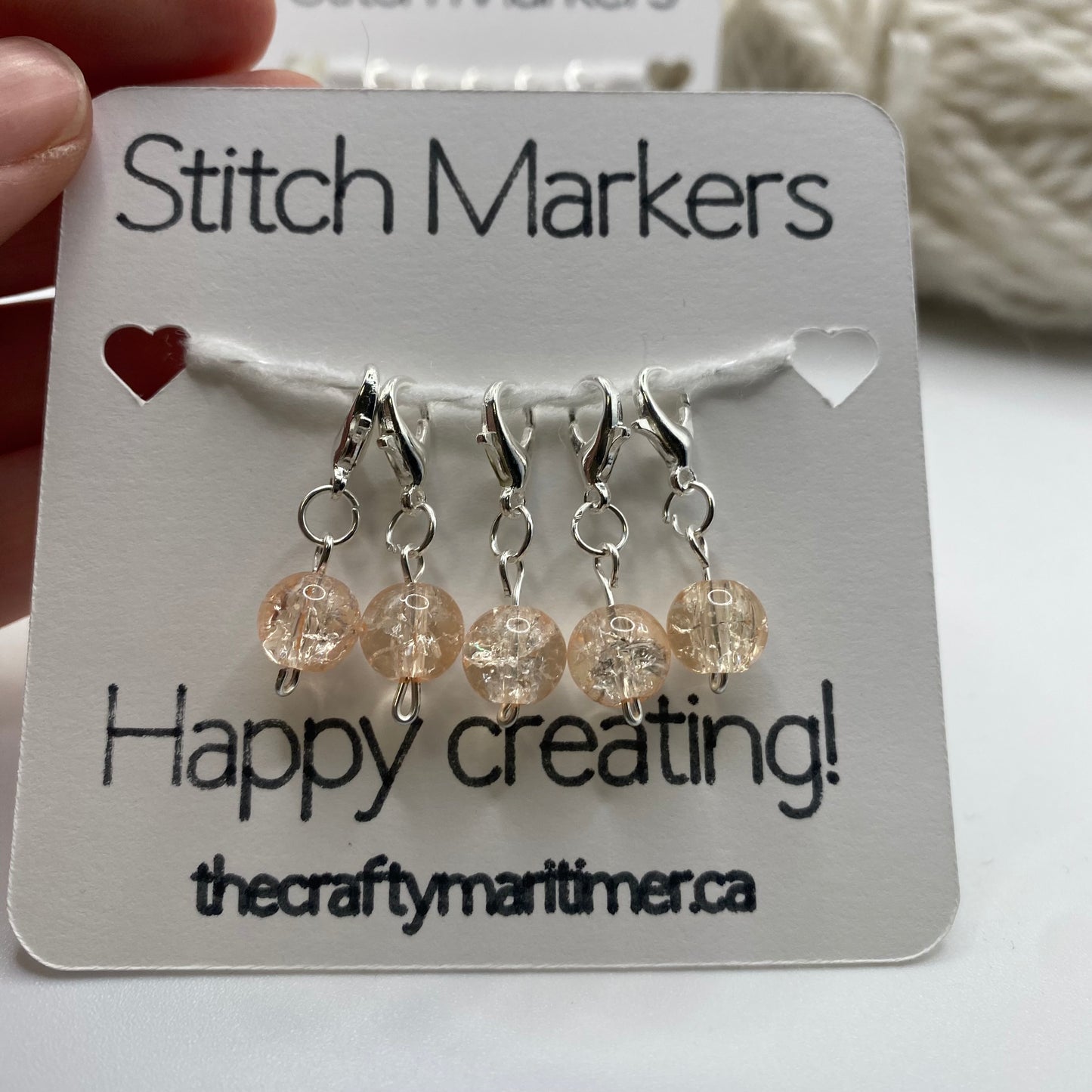 Glass Bead Stitch Markers set of 5