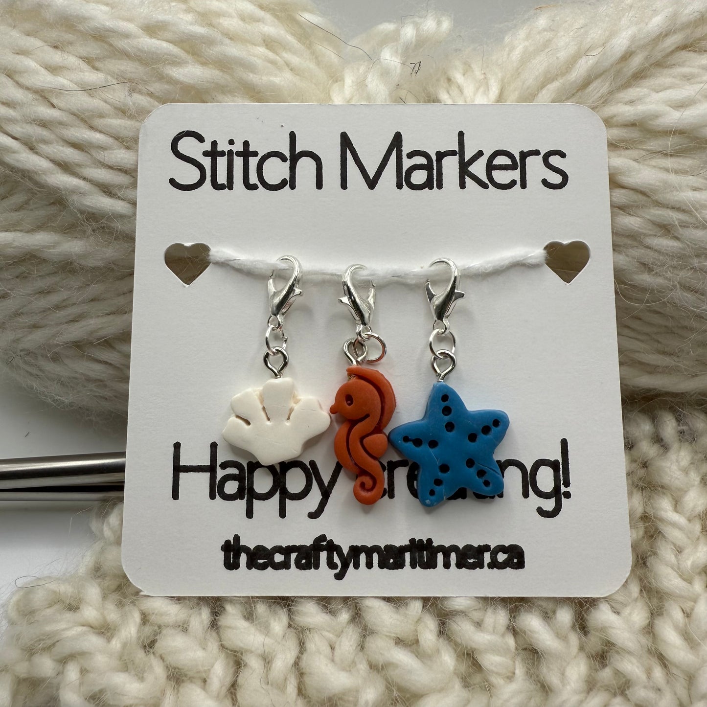 Handmade Beach Stitch Markers/Progress Keepers