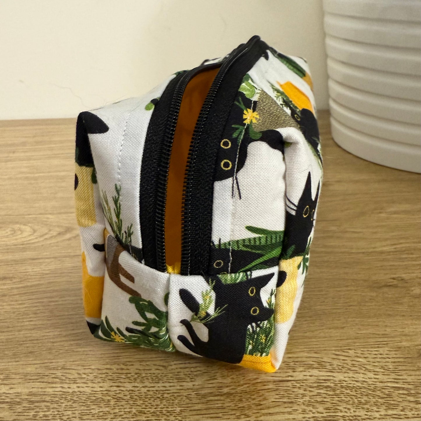 Cats & Plants Pencil Case (black zip)