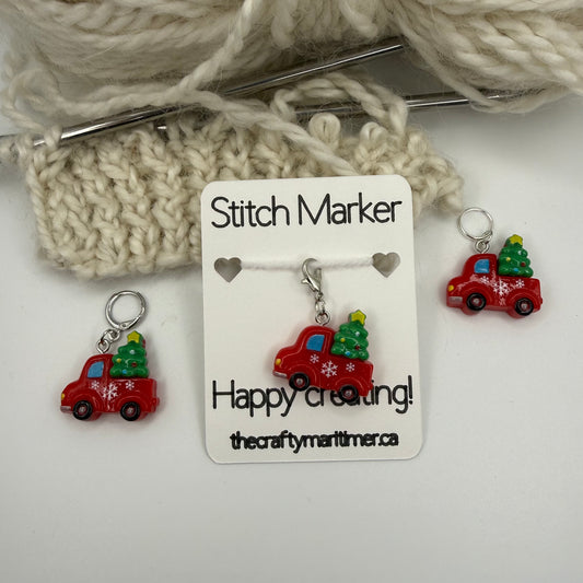 Red Truck Stitch Marker/Progress Keeper
