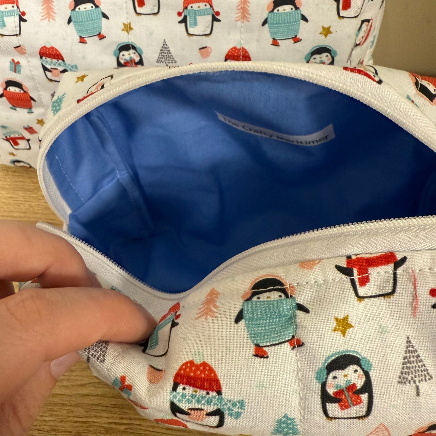 Quilted Penguin Toiletry Bag