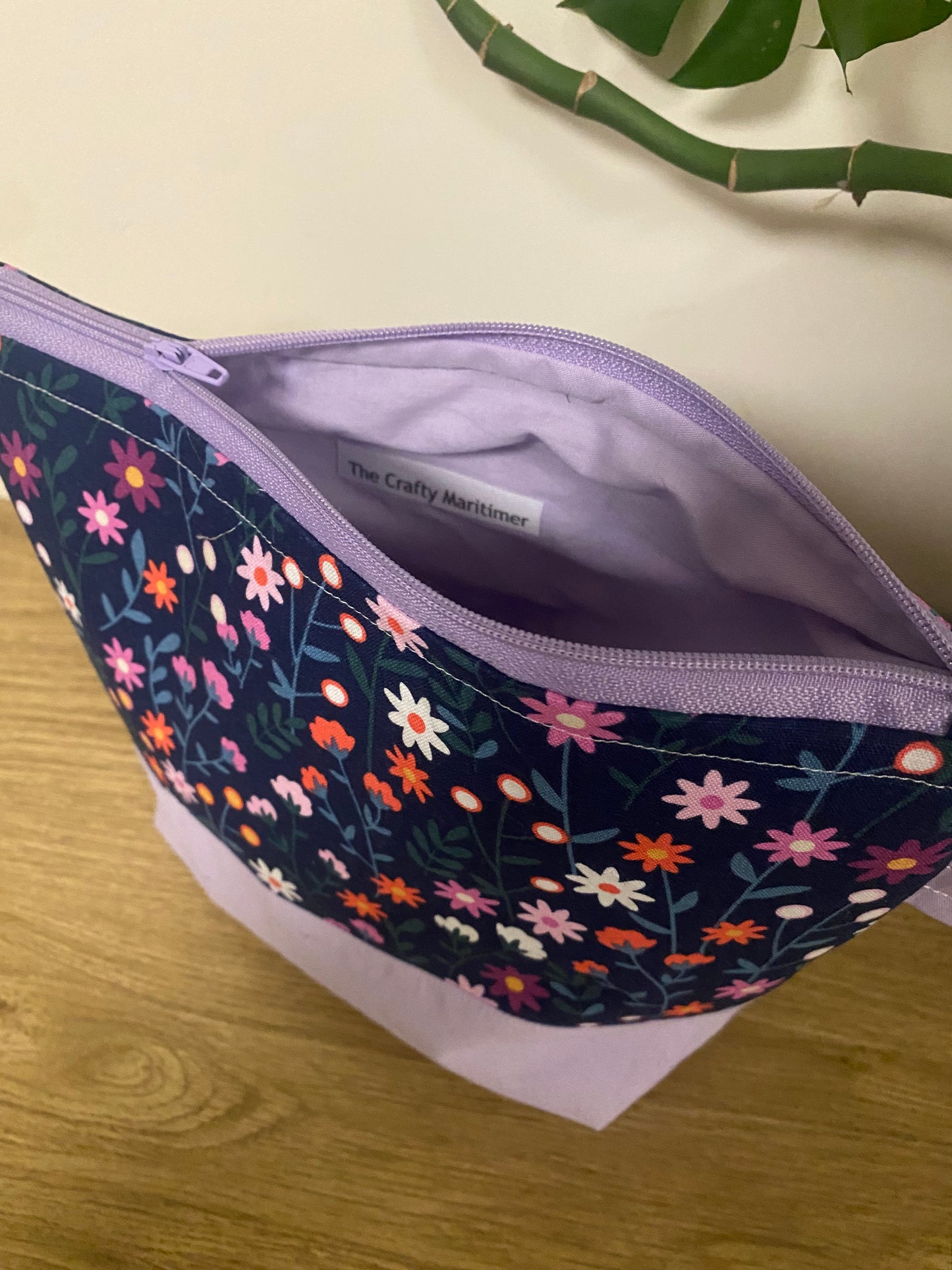 Navy Floral Maker's Bag