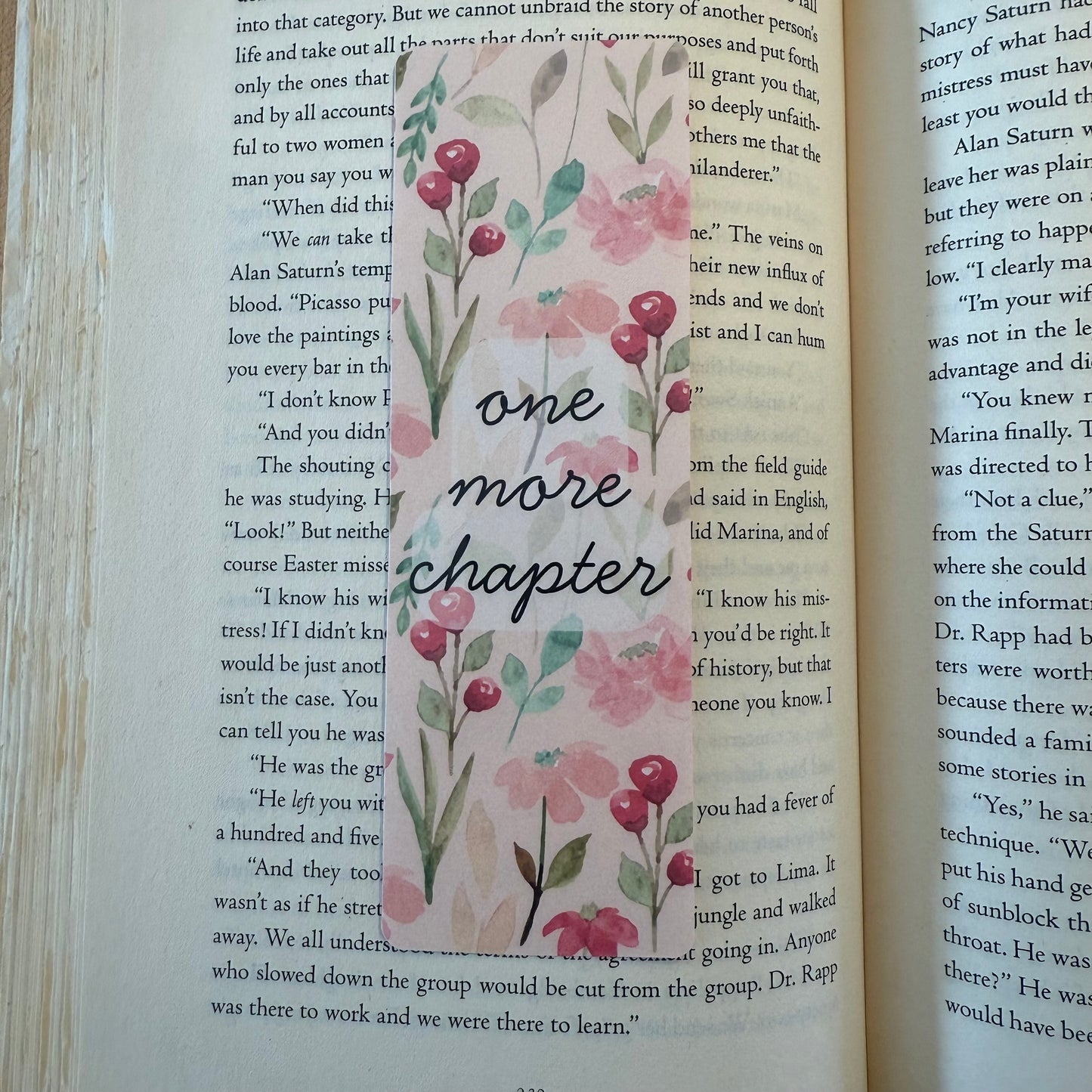 One more chapter floral Bookmark