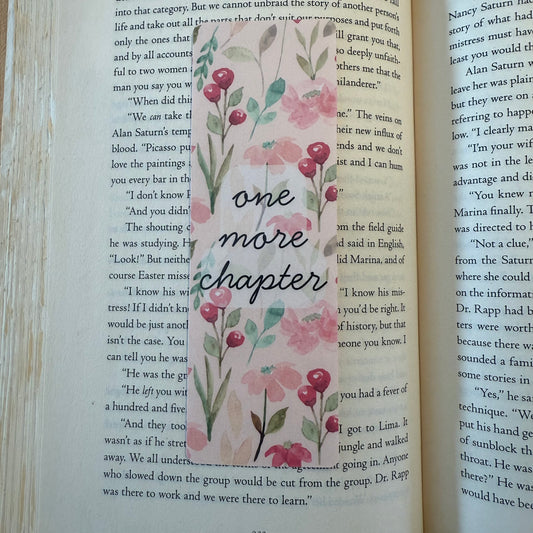 One more chapter floral Bookmark