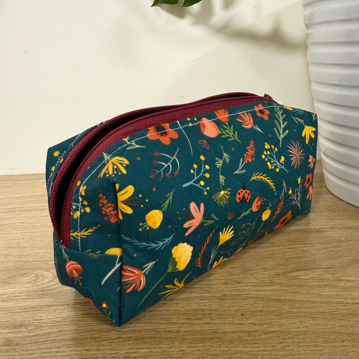 Dark Floral Pencil Case
