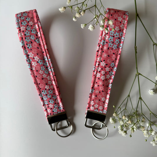 Pink Floral Wristlet