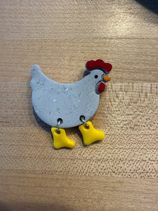 Grey Chicken Magnet