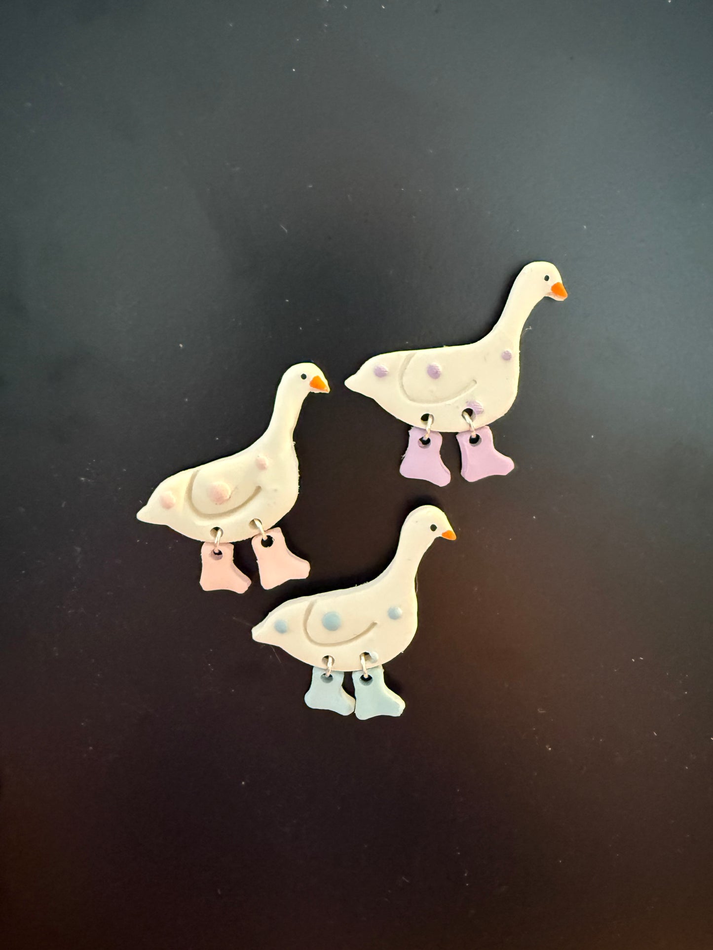 White Polka Dot Duck Magnet