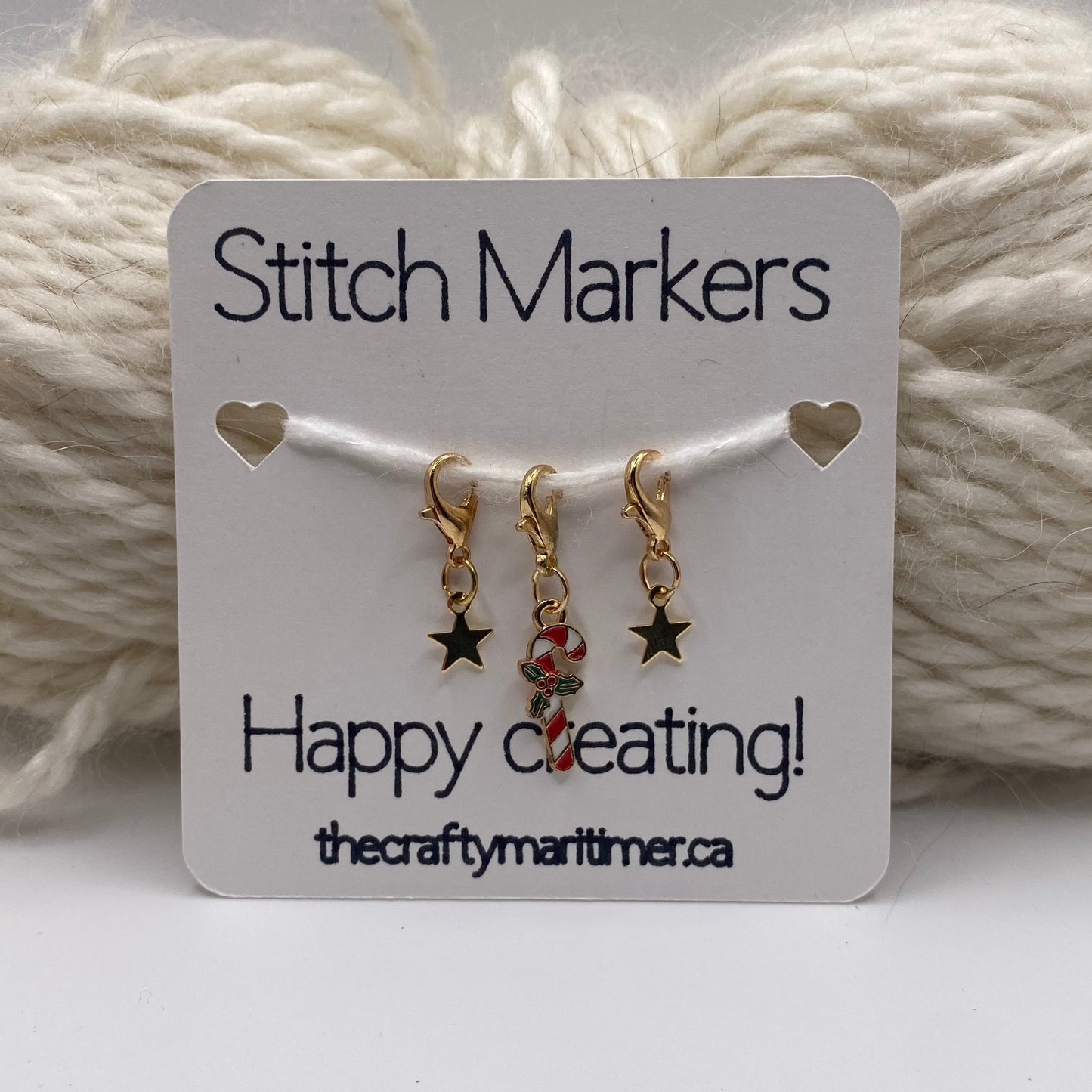 Candy Cane Stitch Marker set of 3