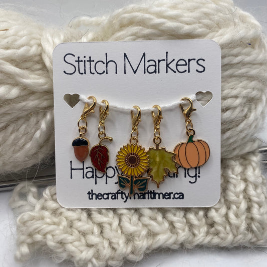 Autumn Stitch Markers set of 5