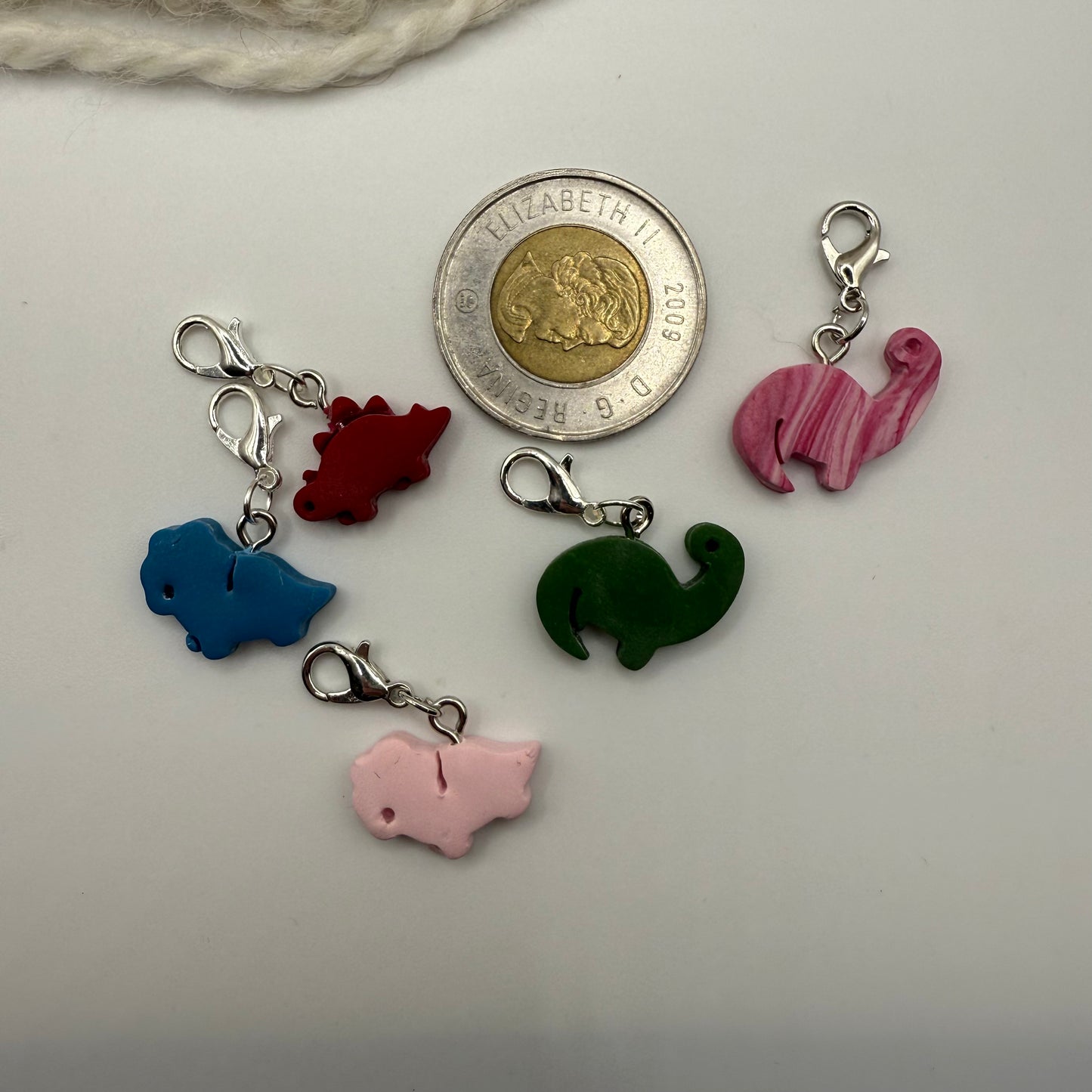 Handmade Dinosaur Stitch Markers/Progress Keepers