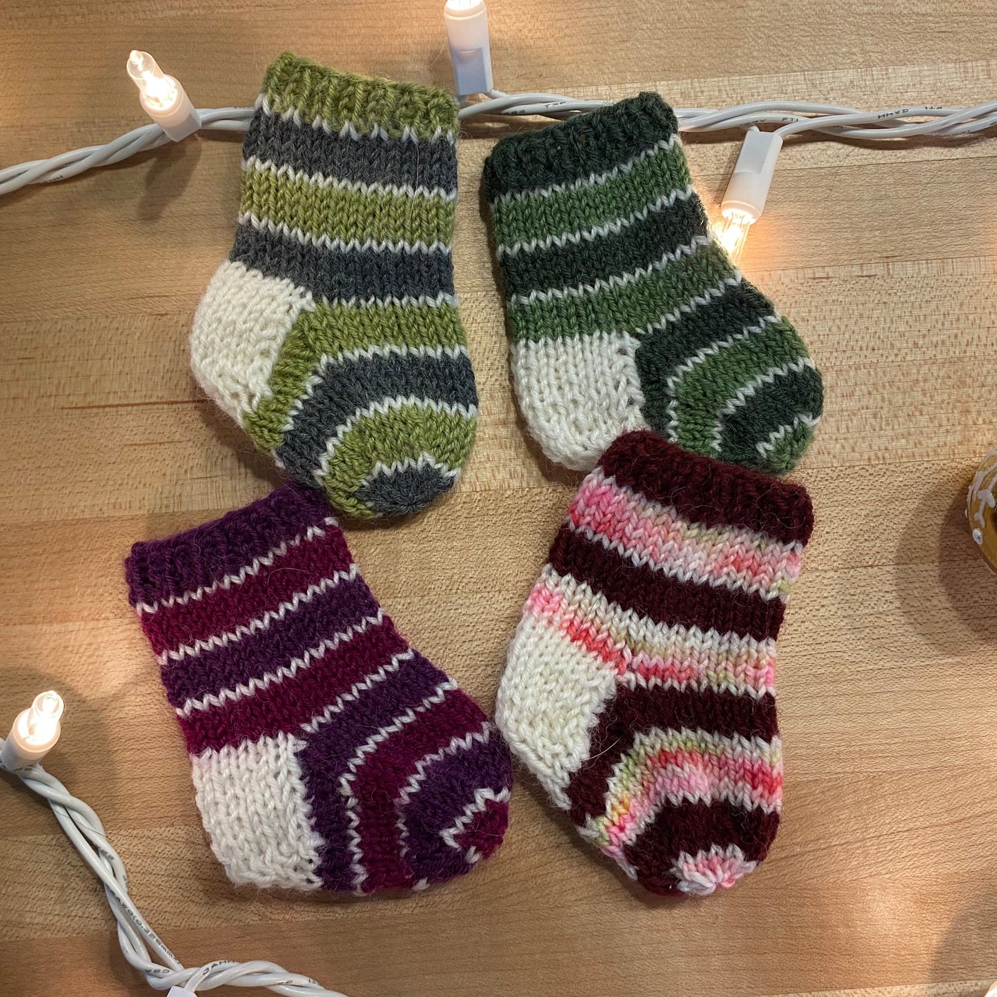 Tiny Advent Stockings Knitting Pattern