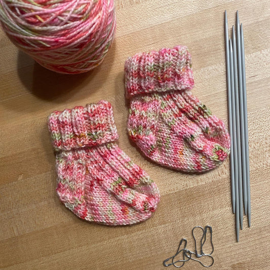 Ribbed Baby Sock Knitting Pattern – Cuff Down | Newborn to 3 Years
