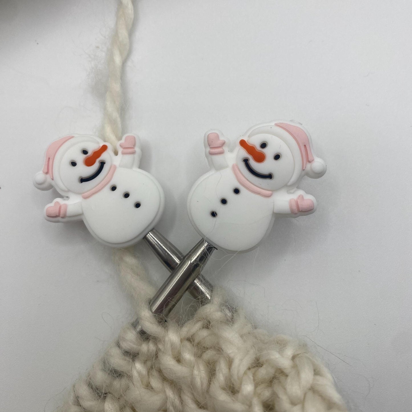 Pink Snowman Needle Protector set of 2