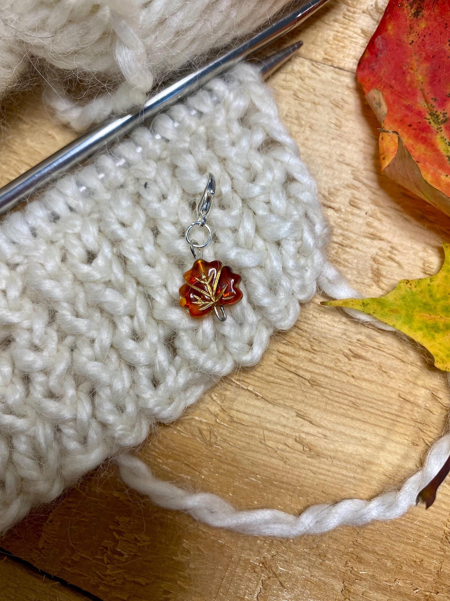 Fall Leaf Stitch Marker set of 3